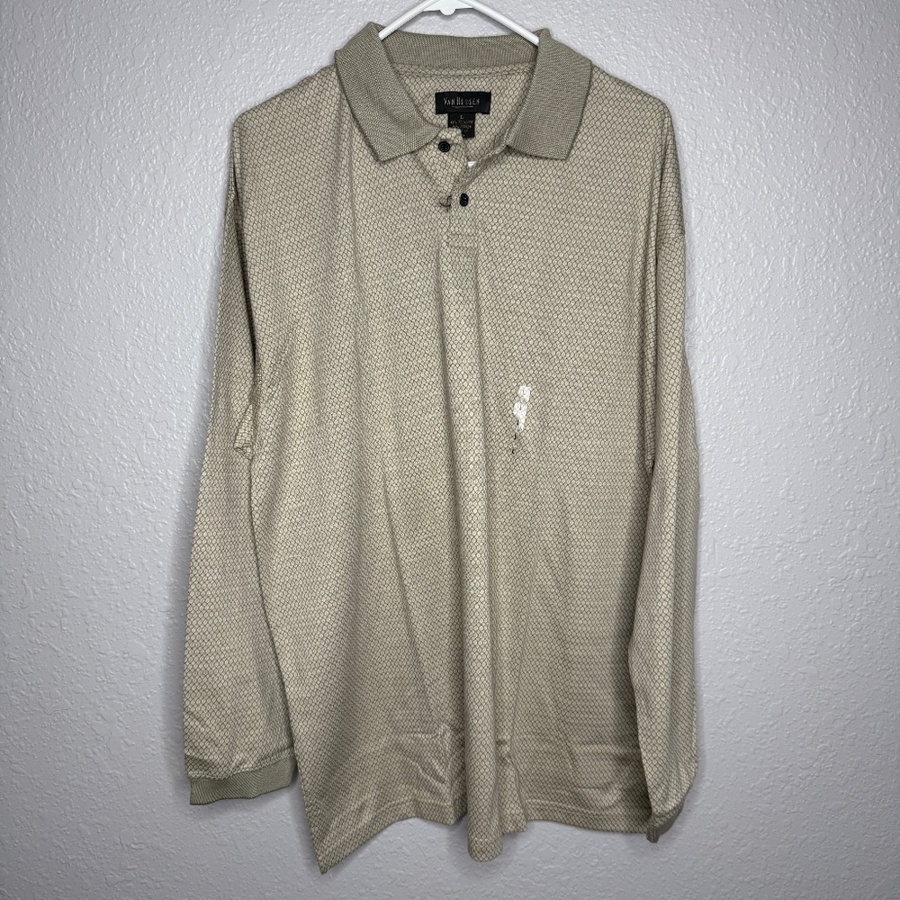 NWOT Men's Van Heusen Long sleeve polo shirt Large